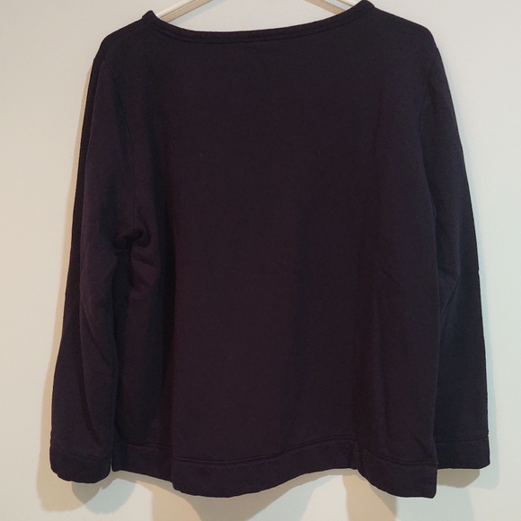 TALBOTS Navy Blue Polka Dot Sweater by Talbots with Long Sleeves - Picture 3 of 8